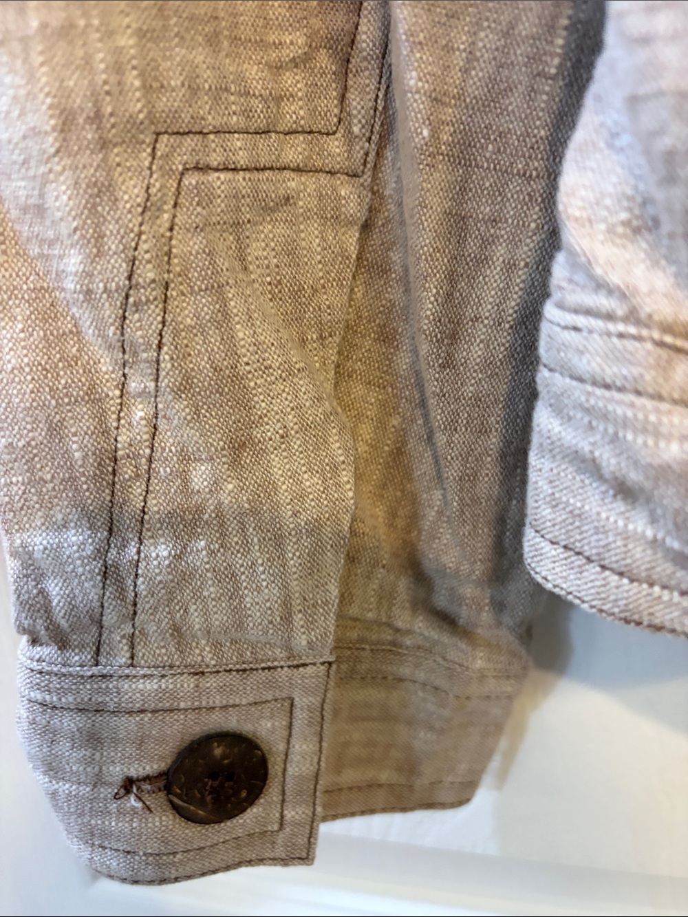 Chapter One Beige Button-Front Linen Jacket - Picture 7 of 7